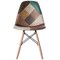 Fabulaxe Modern Fabric Patchwork Chair w/Leather and Suede Like Tones w/Wooden Legs, PK 2 QI004326.2 - alternate 5